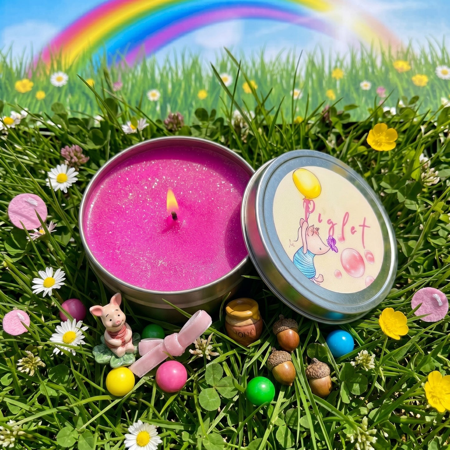 Piglet Soy Wax Candle--Bubble Gum