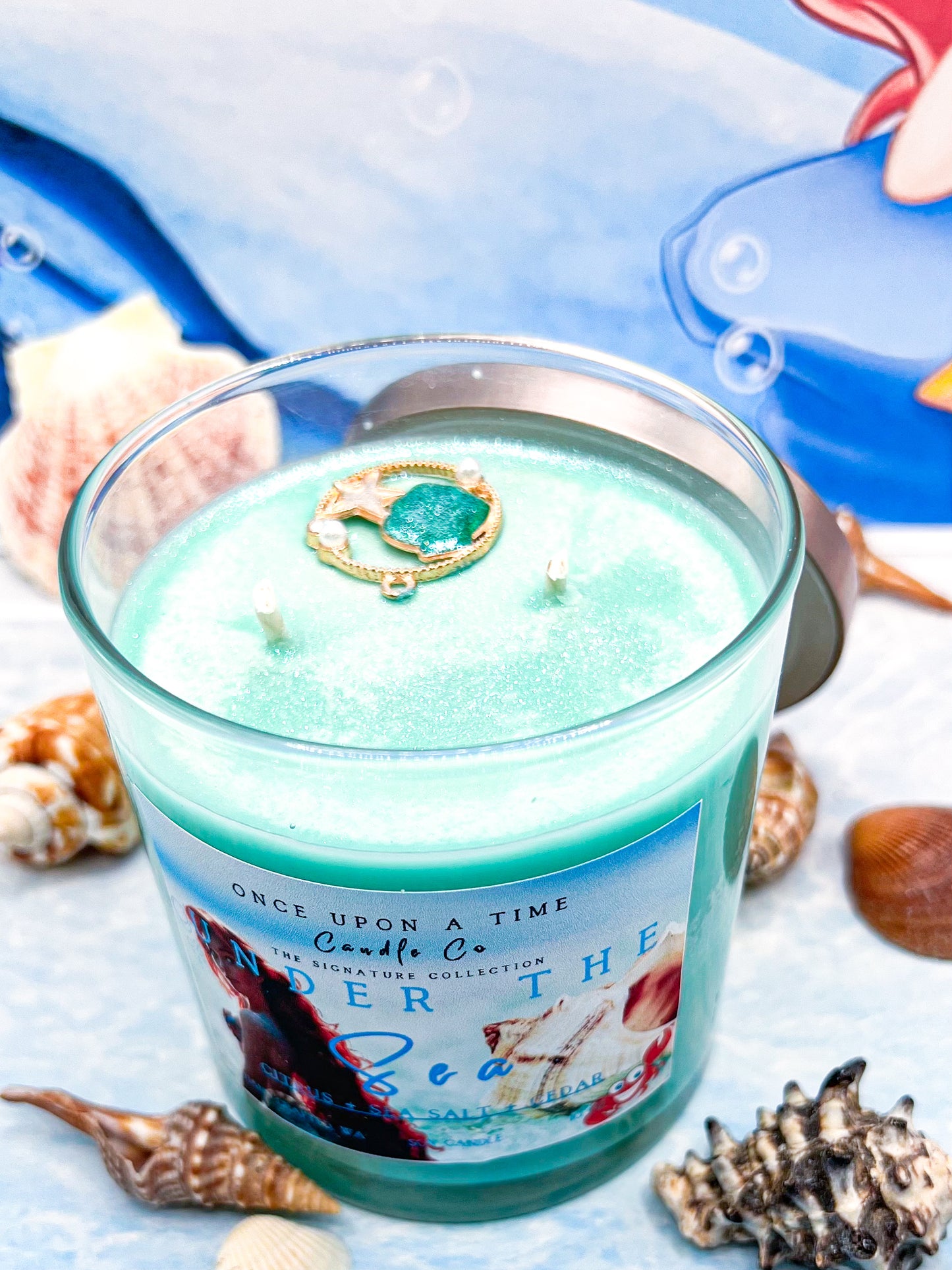 Under the Sea, Little Mermaid Soy Wax Candle-Citrus & Cedar