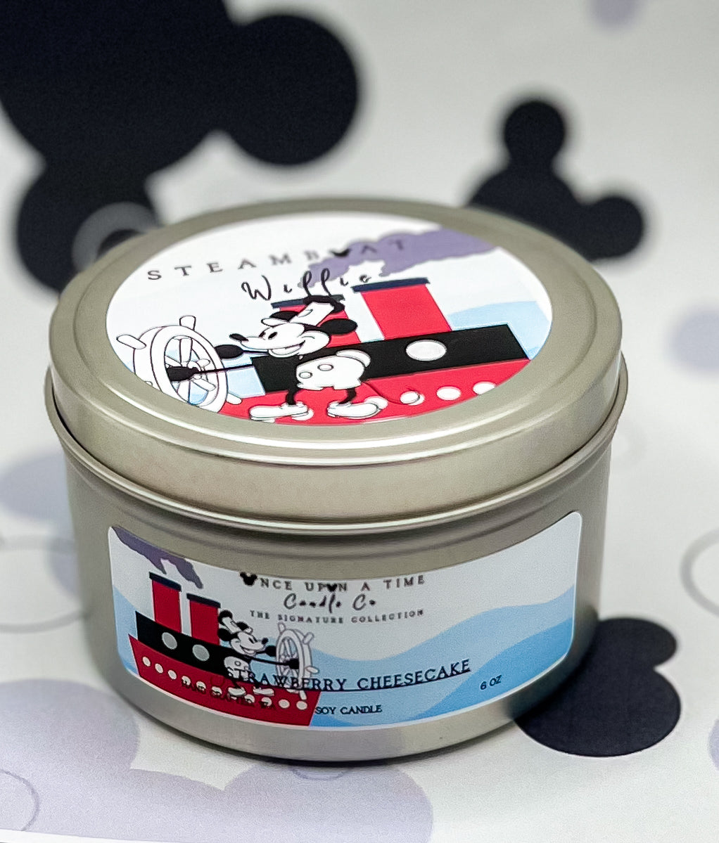 Mickey Mouse Classic Steamboat Willie Soy Wax Candle—Strawberry Cheesecake