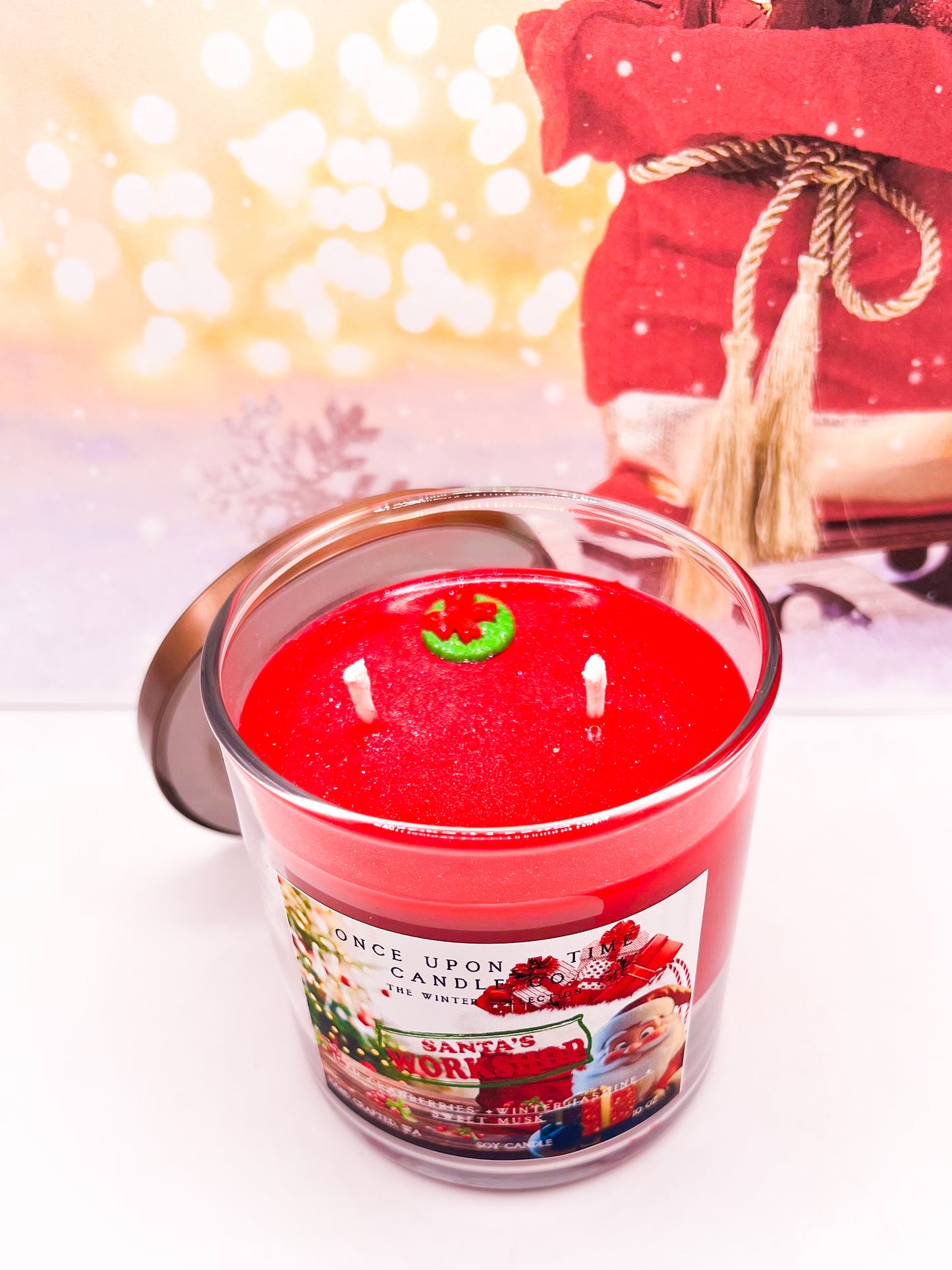 Santa's Workshop Soy Wax Candle - Crisp Cranberries and Winter Jasmine