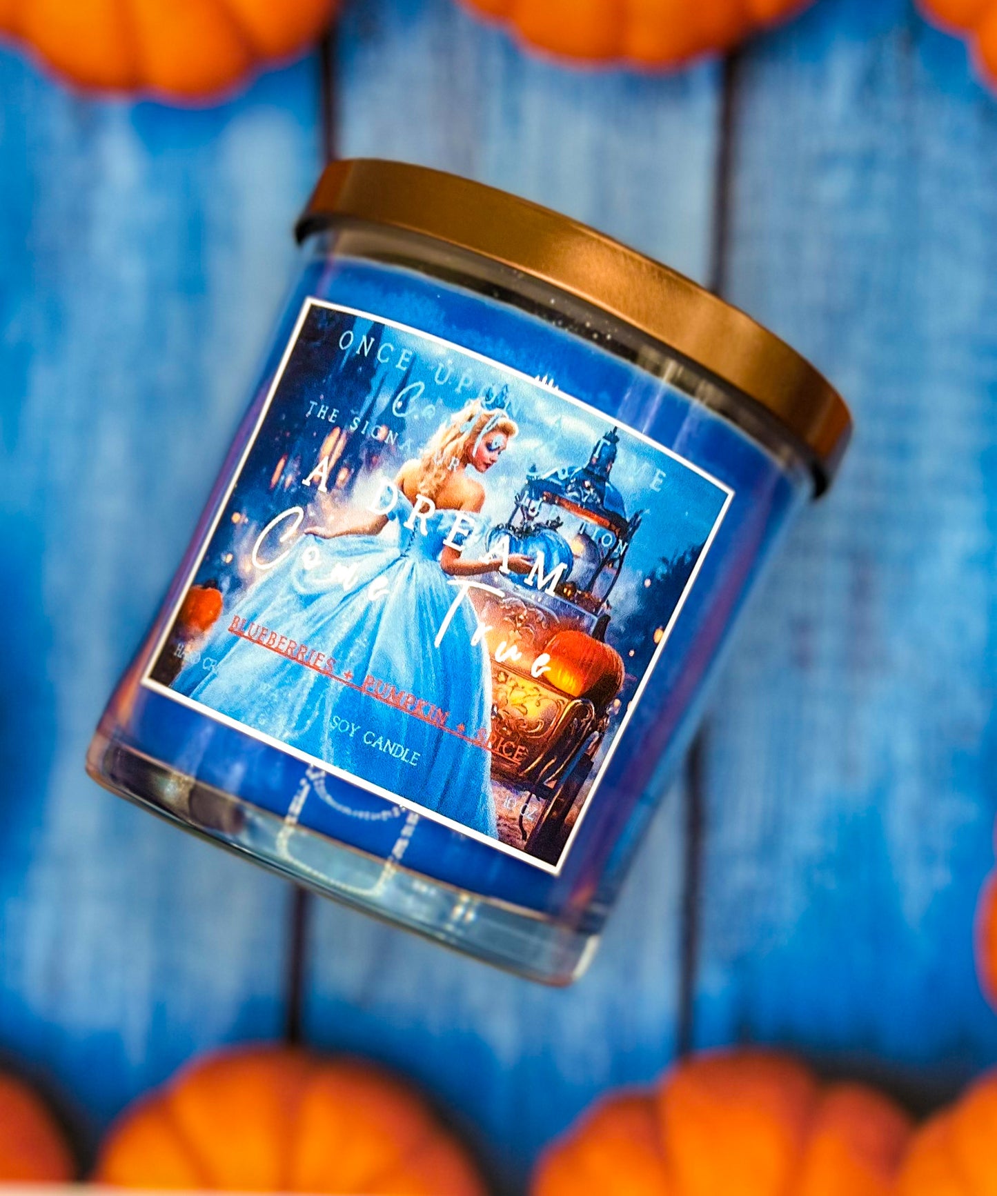 A Dream Come True, Cinderella Soy Wax Candle-Blueberry & Pumpkin-