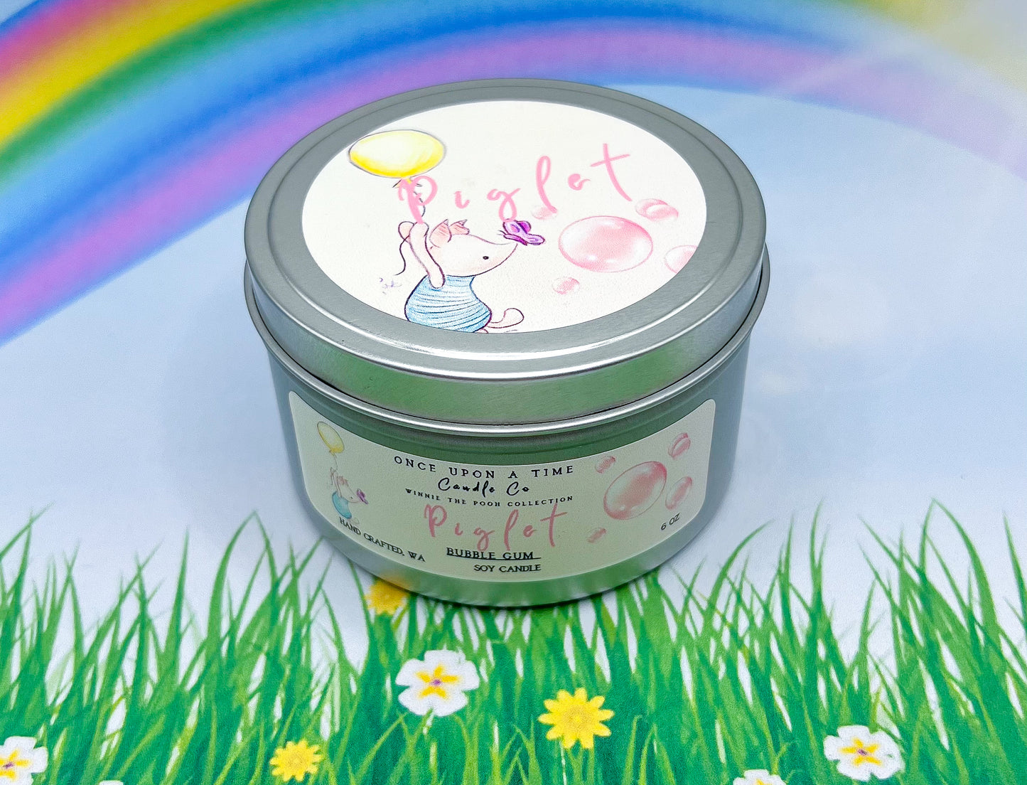 Piglet Soy Wax Candle--Bubble Gum