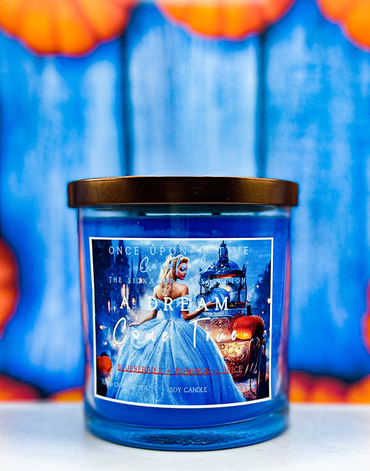 A Dream Come True, Cinderella Soy Wax Candle-Blueberry & Pumpkin-