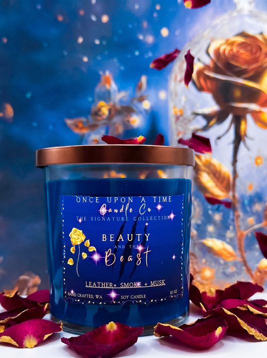 Beauty & the Beast Soy Wax Candle—Leather, Smoke & Musk