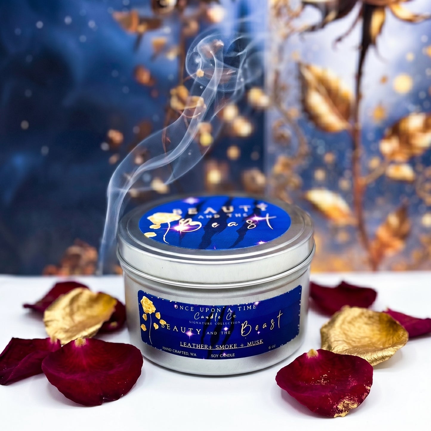 Beauty & the Beast Soy Wax Candle—Leather, Smoke & Musk