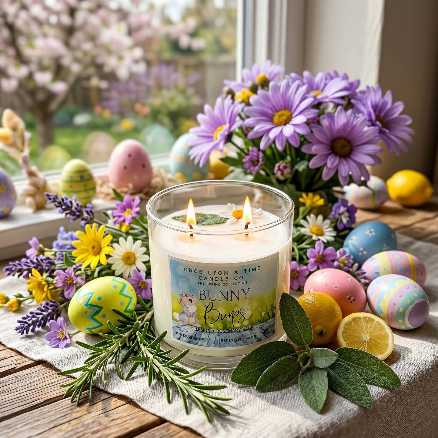 Bunny Burps-Lemon & Rosemary Soy Wax candle