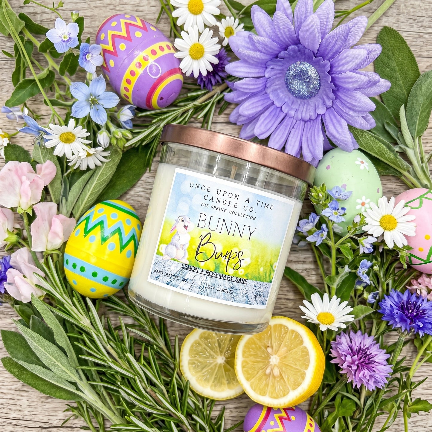 Bunny Burps-Lemon & Rosemary Soy Wax candle