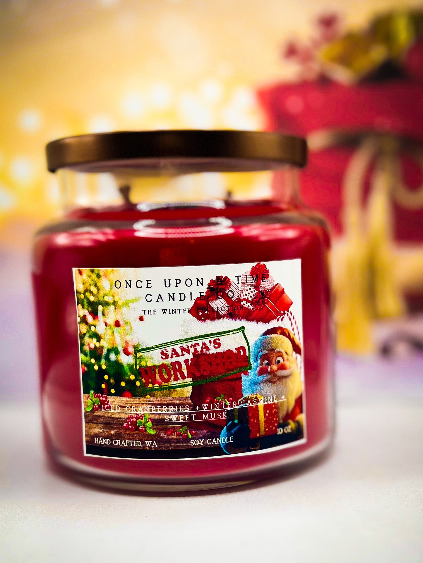 Santa's Workshop Soy Wax Candle - Crisp Cranberries and Winter Jasmine