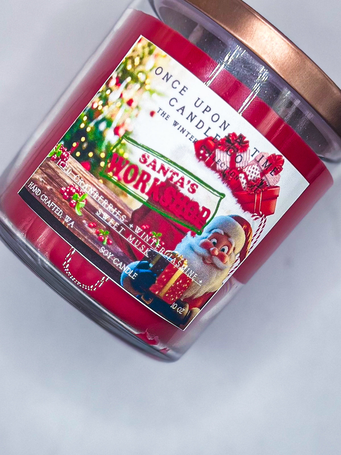 Santa's Workshop Soy Wax Candle - Crisp Cranberries and Winter Jasmine