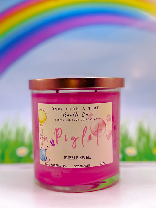 Piglet Soy Wax Candle--Bubble Gum