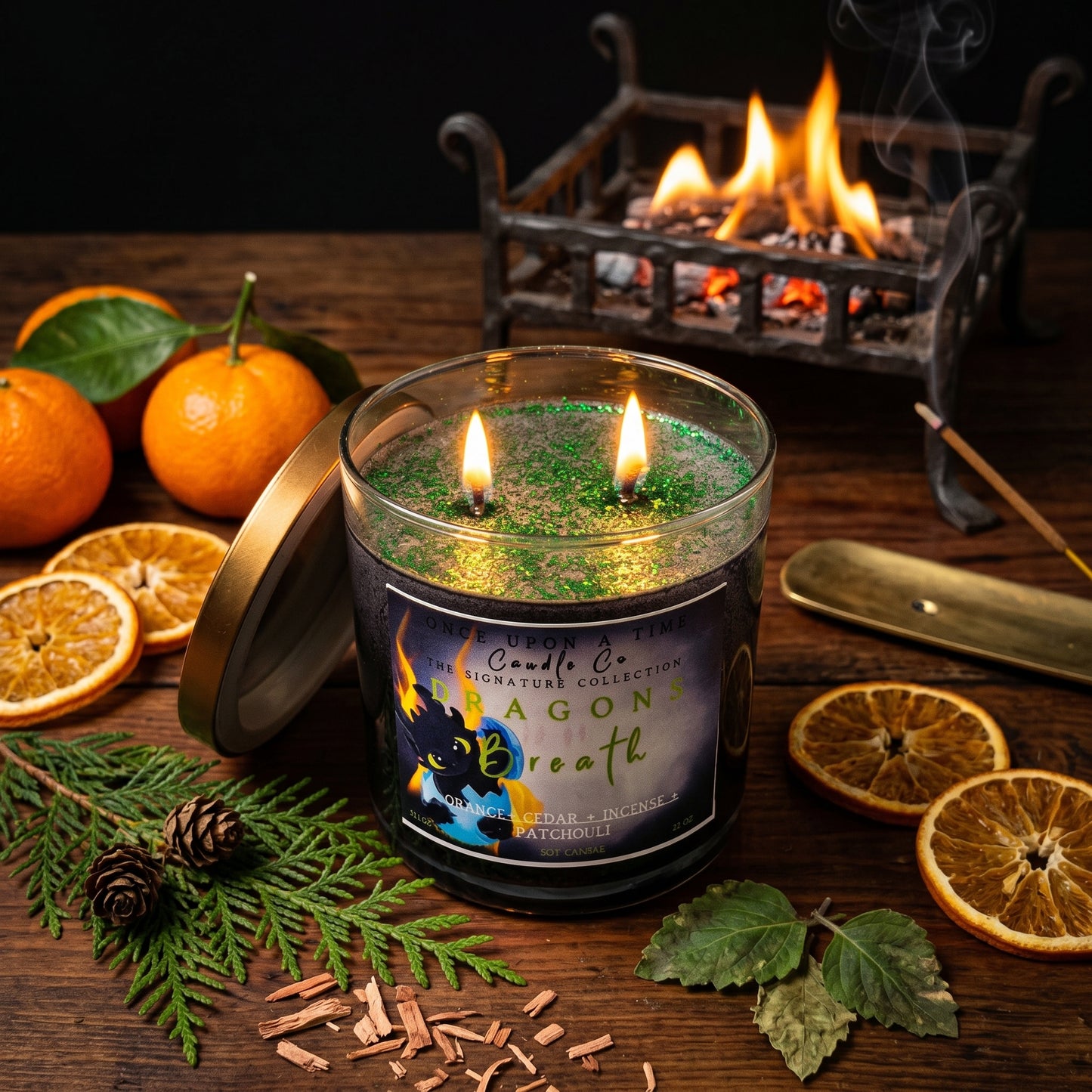 Dragon's Breath Soy Wax Candle-Incense & Patchouli