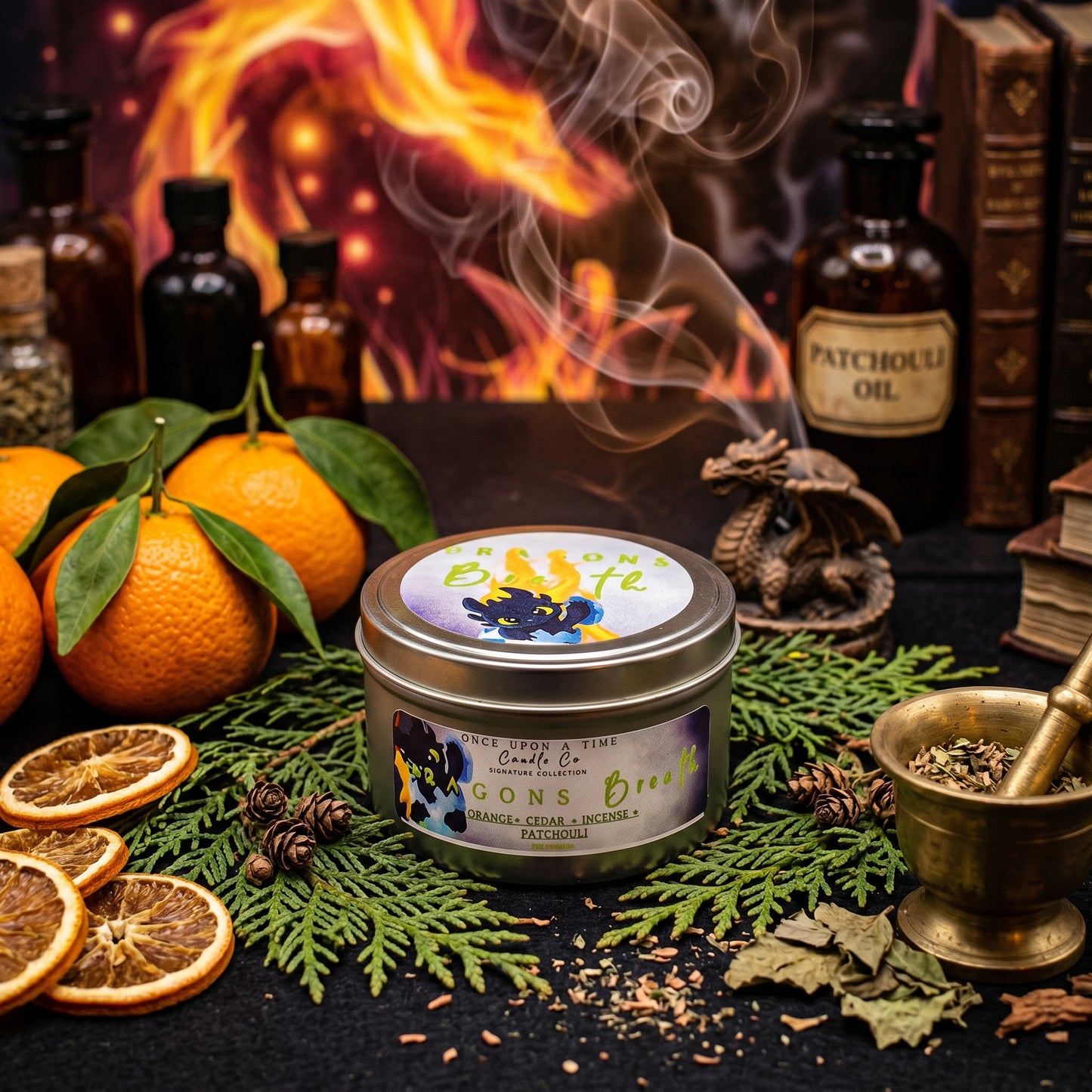 Dragon's Breath Soy Wax Candle-Incense & Patchouli