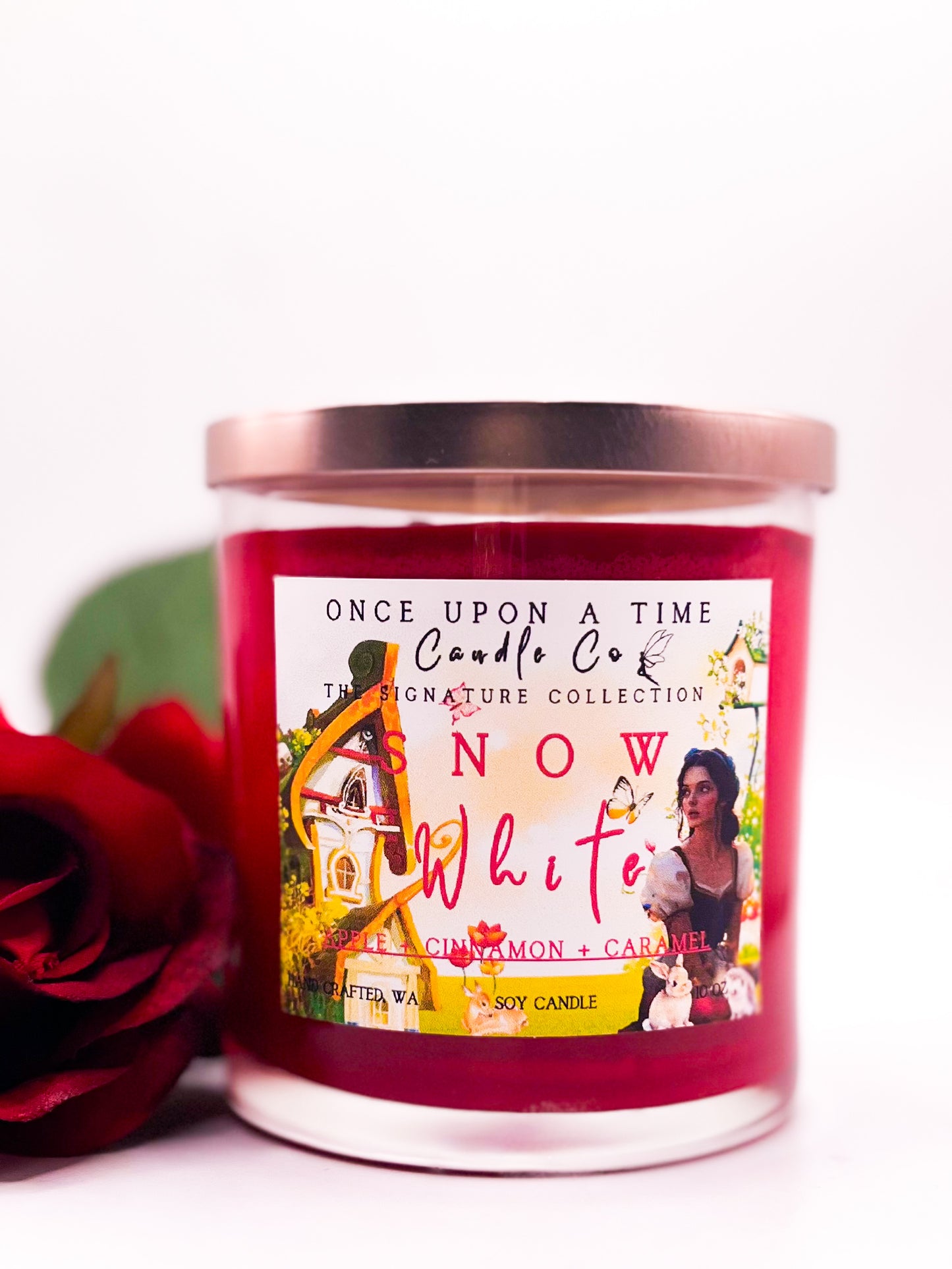 Snow White Soy Wax Candle--Candy Apple