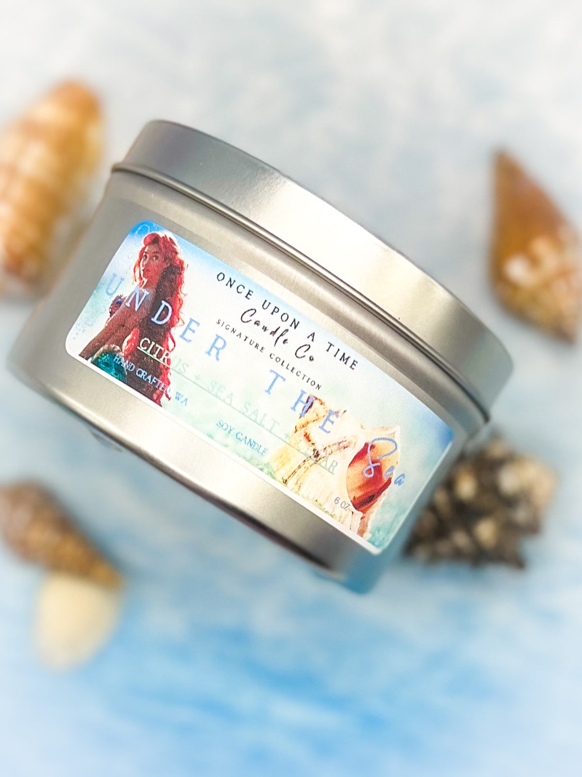 Under the Sea, Little Mermaid Soy Wax Candle-Citrus & Cedar