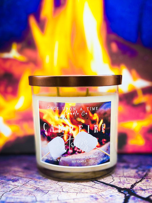 Campfire Stories Soy Wax Candle-Marshmallow, smoke and Embers scented