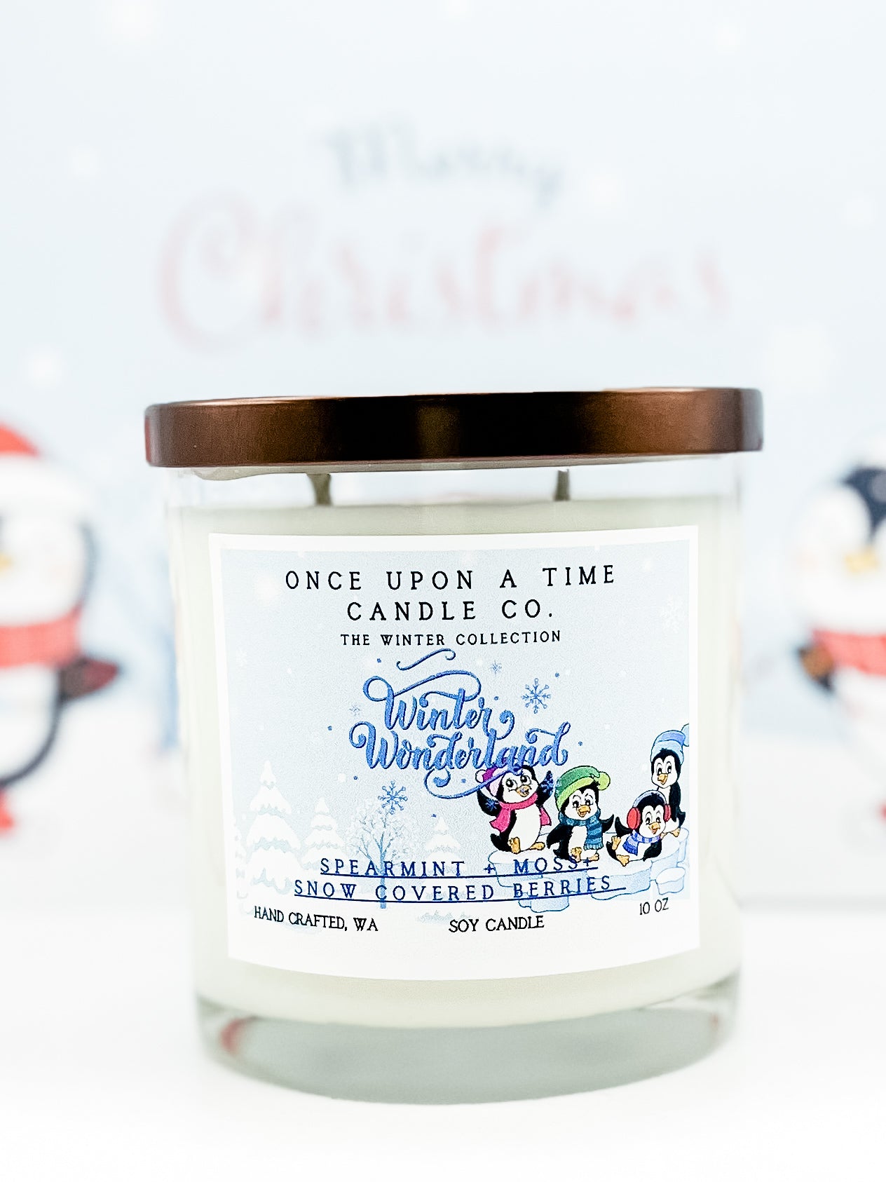 Winter Wonderland Soy Wax Candle--Spearmint & Winter Berries