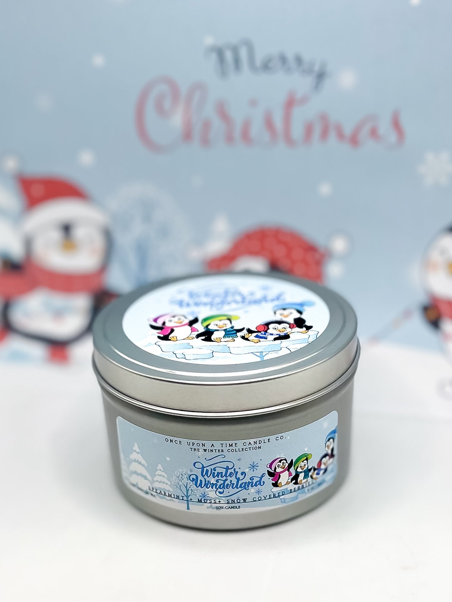 Winter Wonderland Soy Wax Candle--Spearmint & Winter Berries