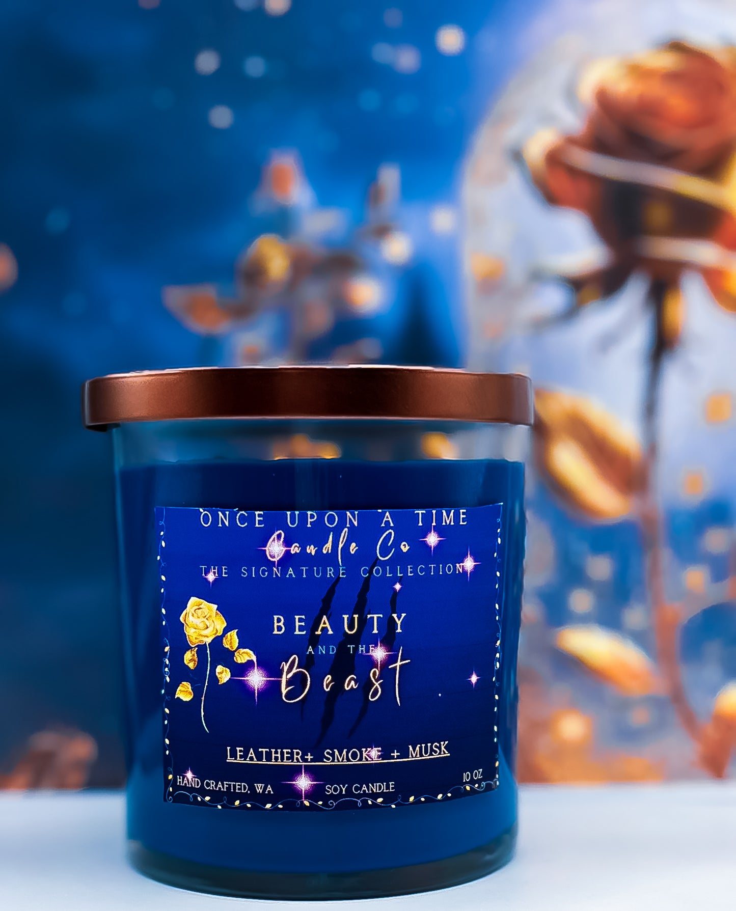 Beauty & the Beast Soy Wax Candle—Leather, Smoke & Musk