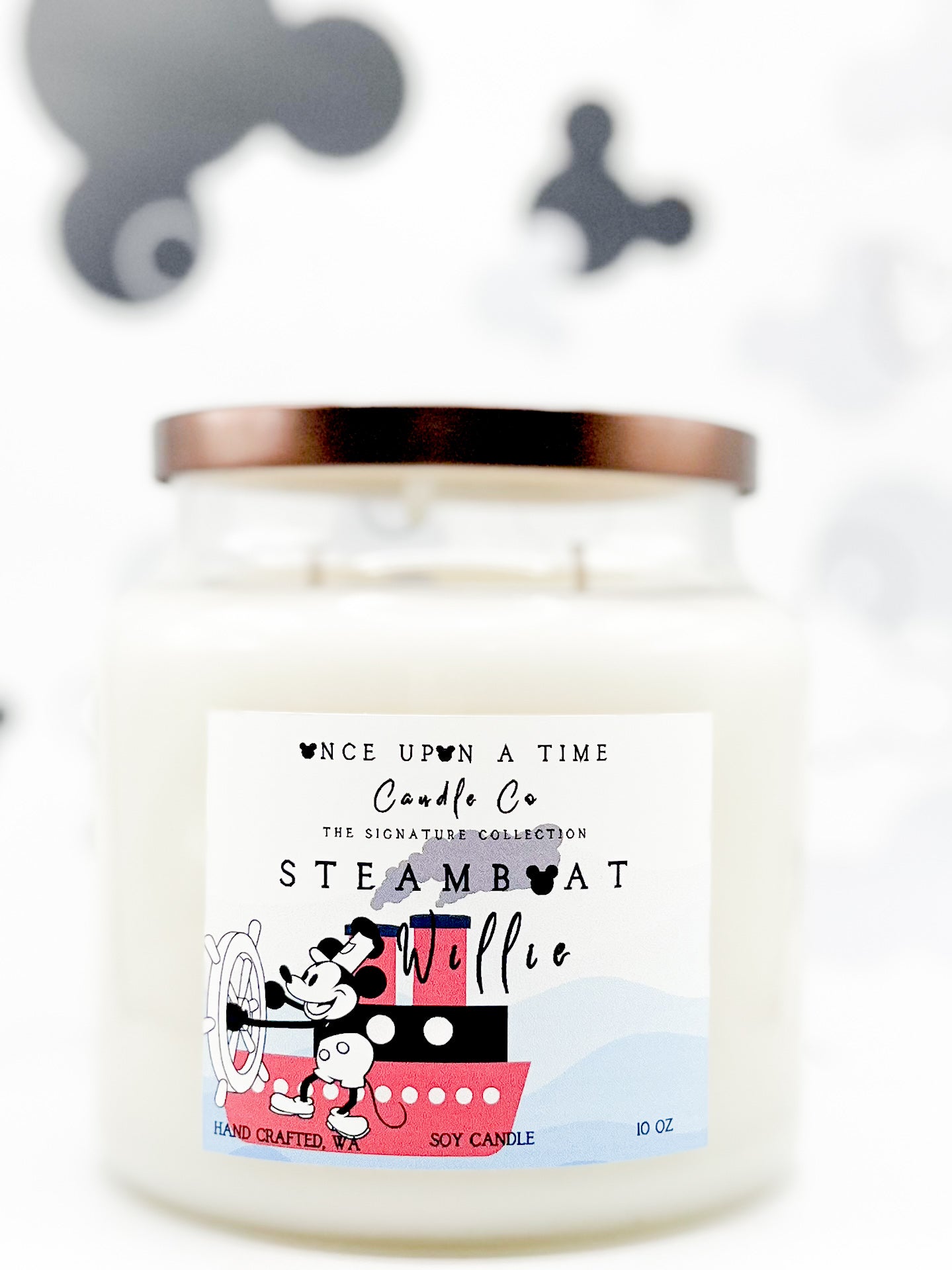 Mickey Mouse Classic Steamboat Willie Soy Wax Candle—Strawberry Cheesecake