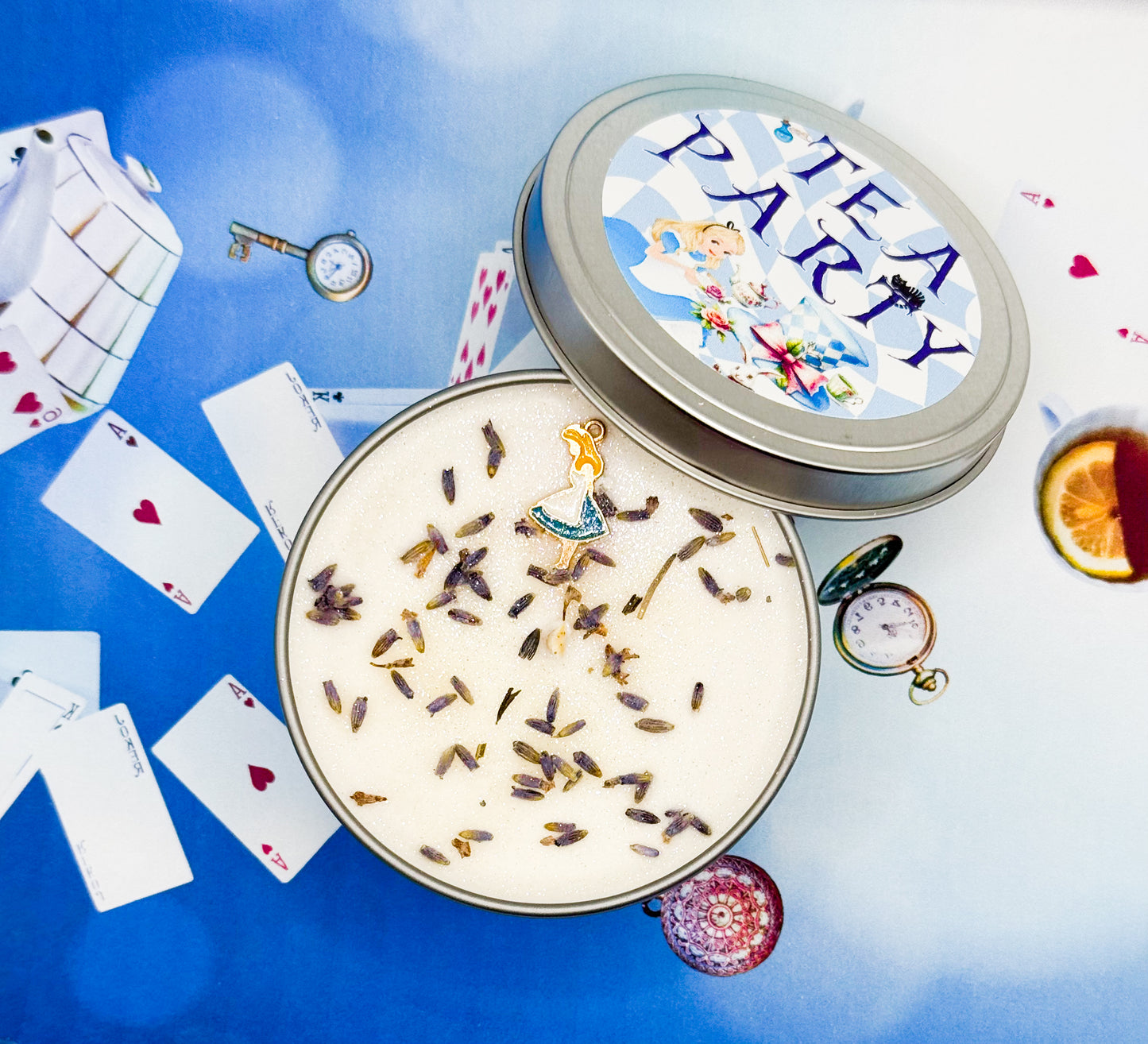 Tea Party Soy Wax Candle-Lavender & Chamomile