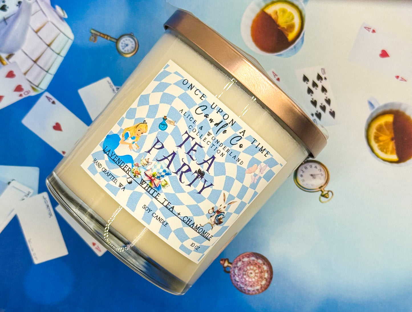 Tea Party Soy Wax Candle-Lavender & Chamomile