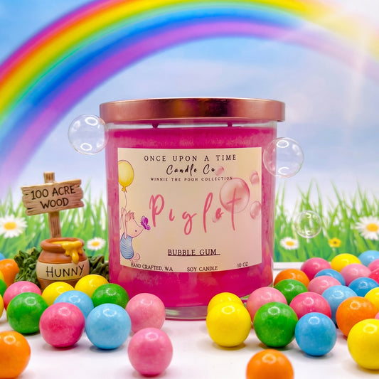 Piglet Soy Wax Candle--Bubble Gum