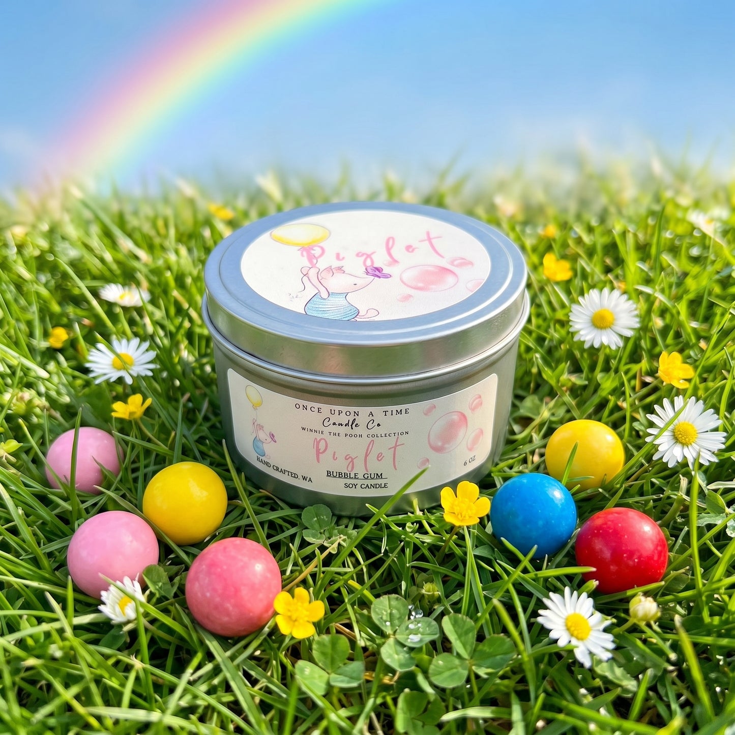 Piglet Soy Wax Candle--Bubble Gum