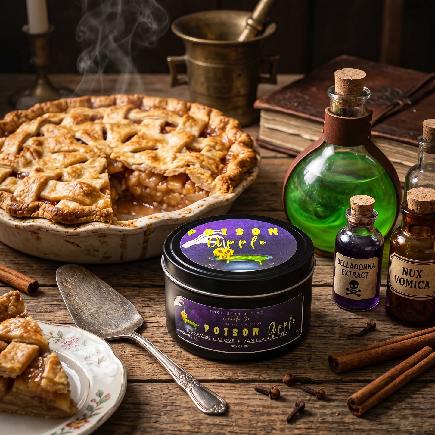 Poison Apple Soy Wax Candle-Apples, sugar, pie crust