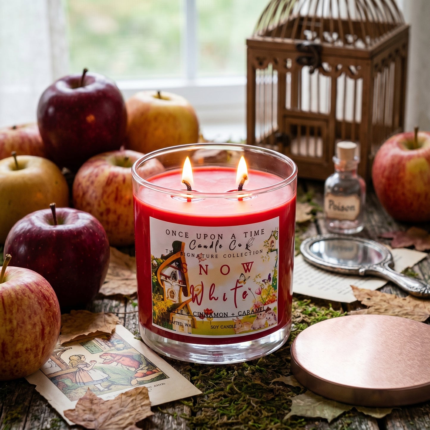 Snow White Soy Wax Candle--Candy Apple