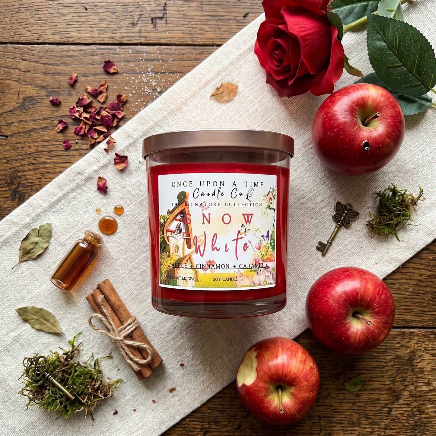 Snow White Soy Wax Candle--Candy Apple