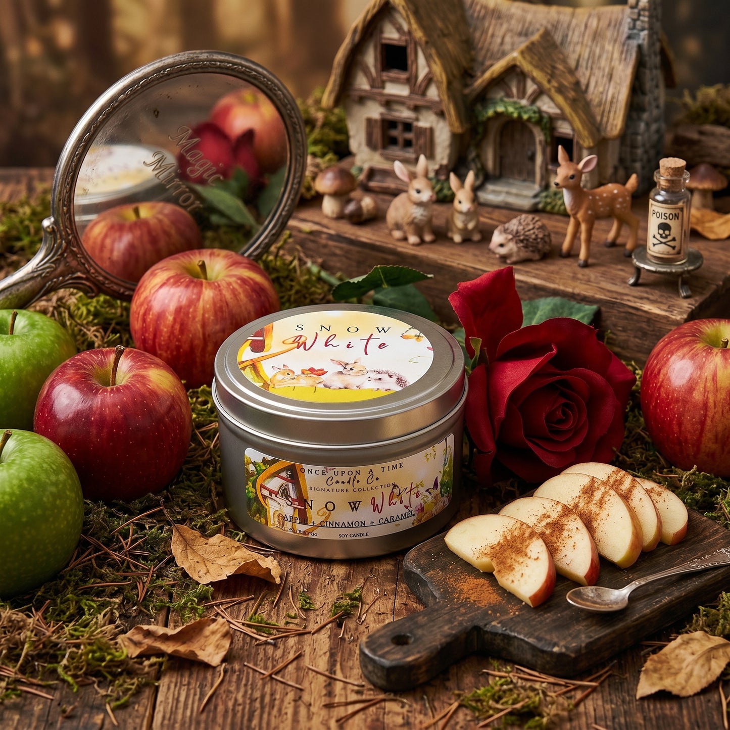 Snow White Soy Wax Candle--Candy Apple
