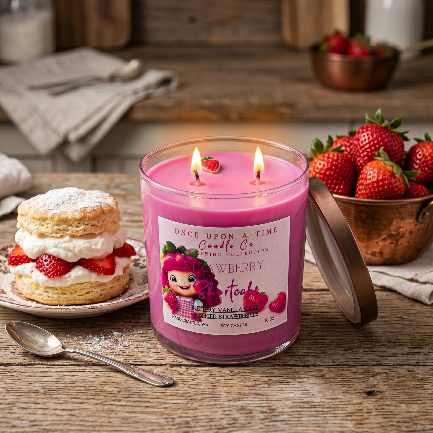 Strawberry Shortcake Soy Wax Candle