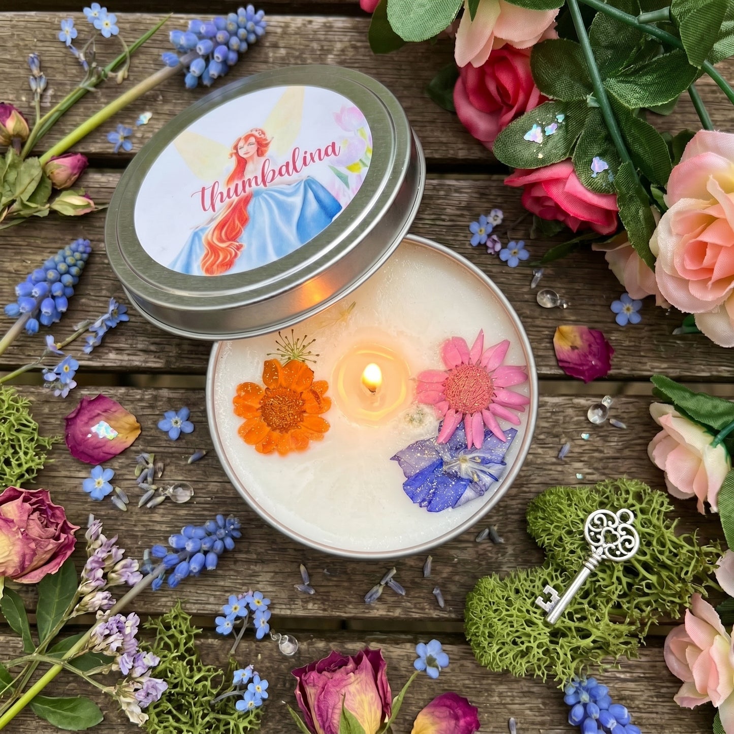 Thumbalina, Flower Fairy Princess Soy Wax Candle-Pear, Lilac, & Carnation