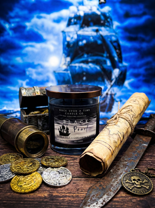 Black Pearl, Pirates of the Caribbean Soy Wax Candle-Plum & Cardamom