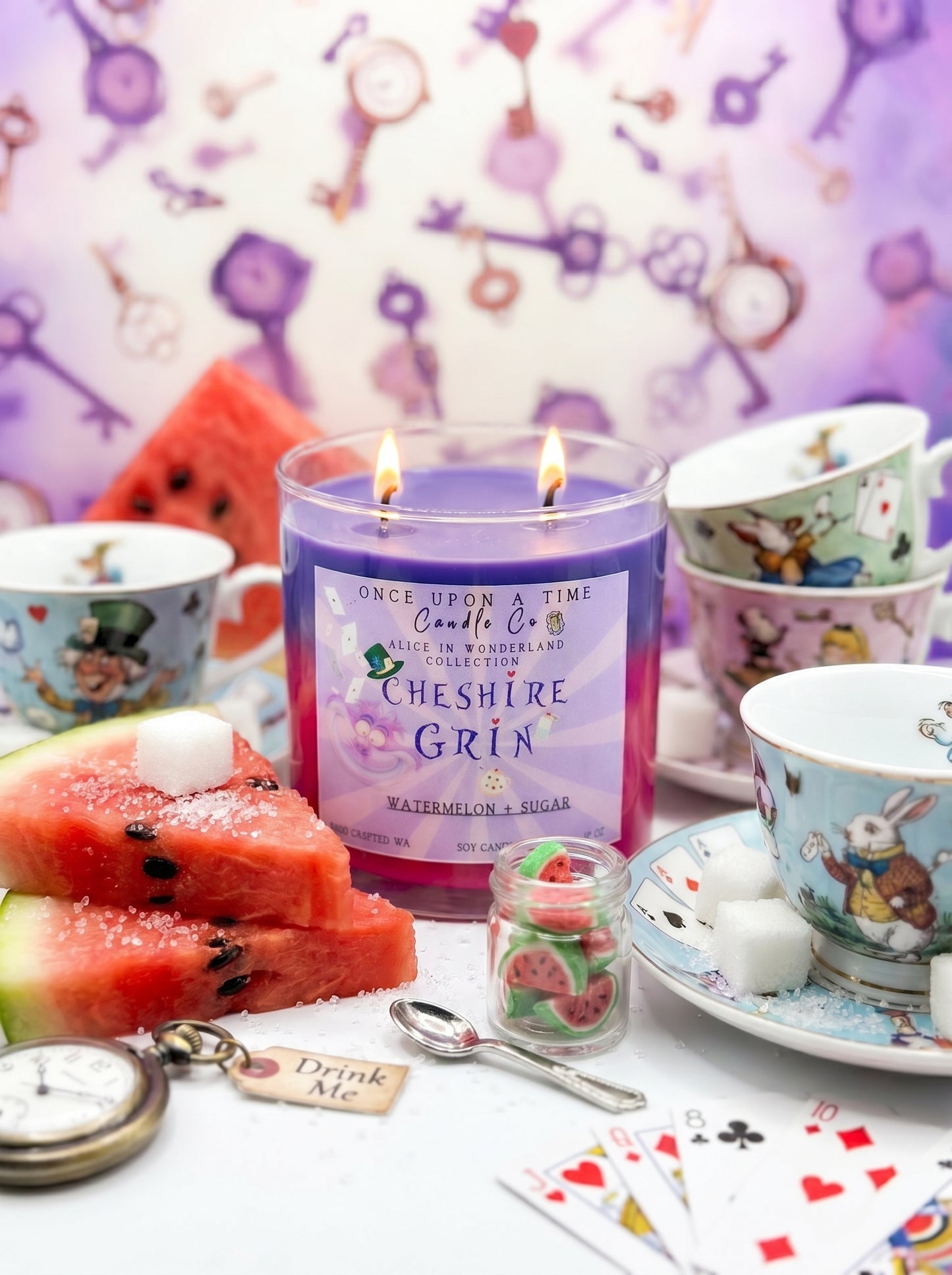 Cheshire Grin-Alice In Wonderland Soy Wax Candle