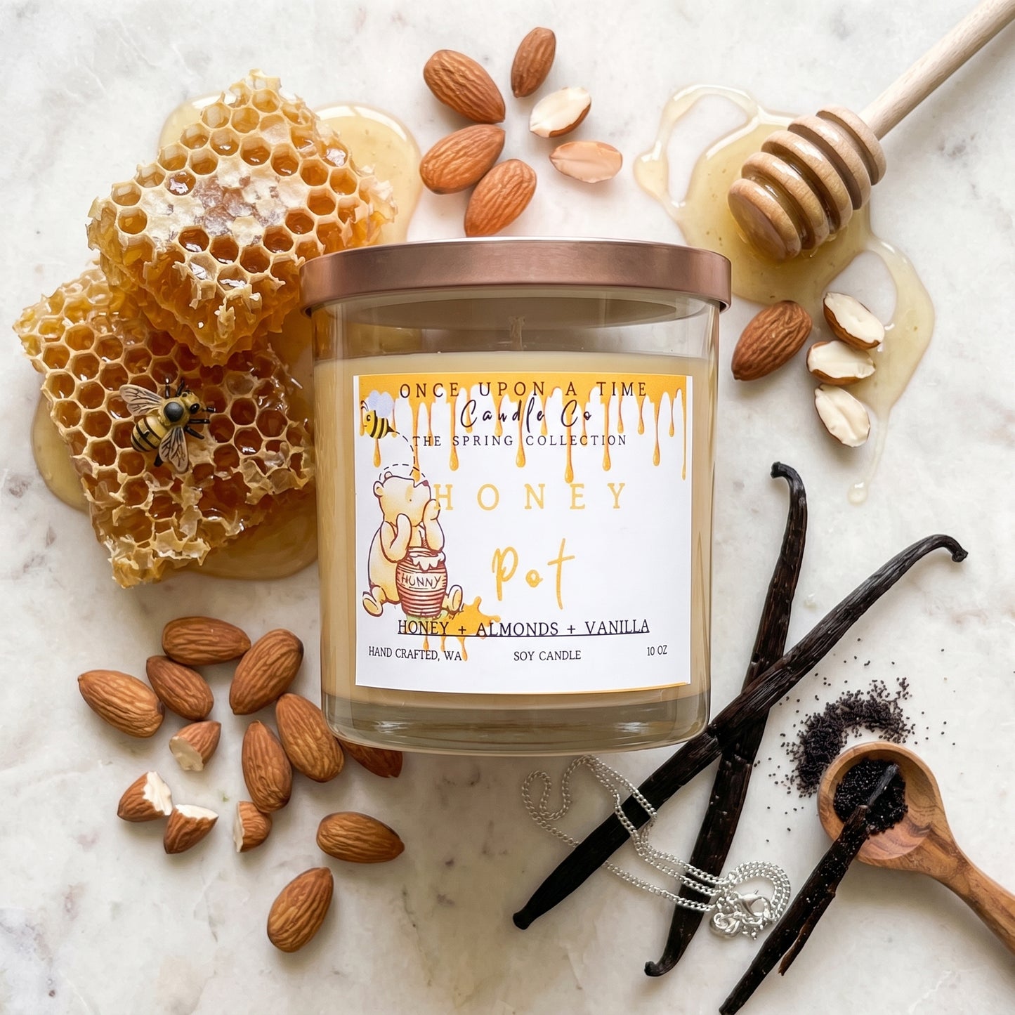 Honey Pot, Winnie-the-Pooh Soy Wax Candle-Warm Honey & Almonds