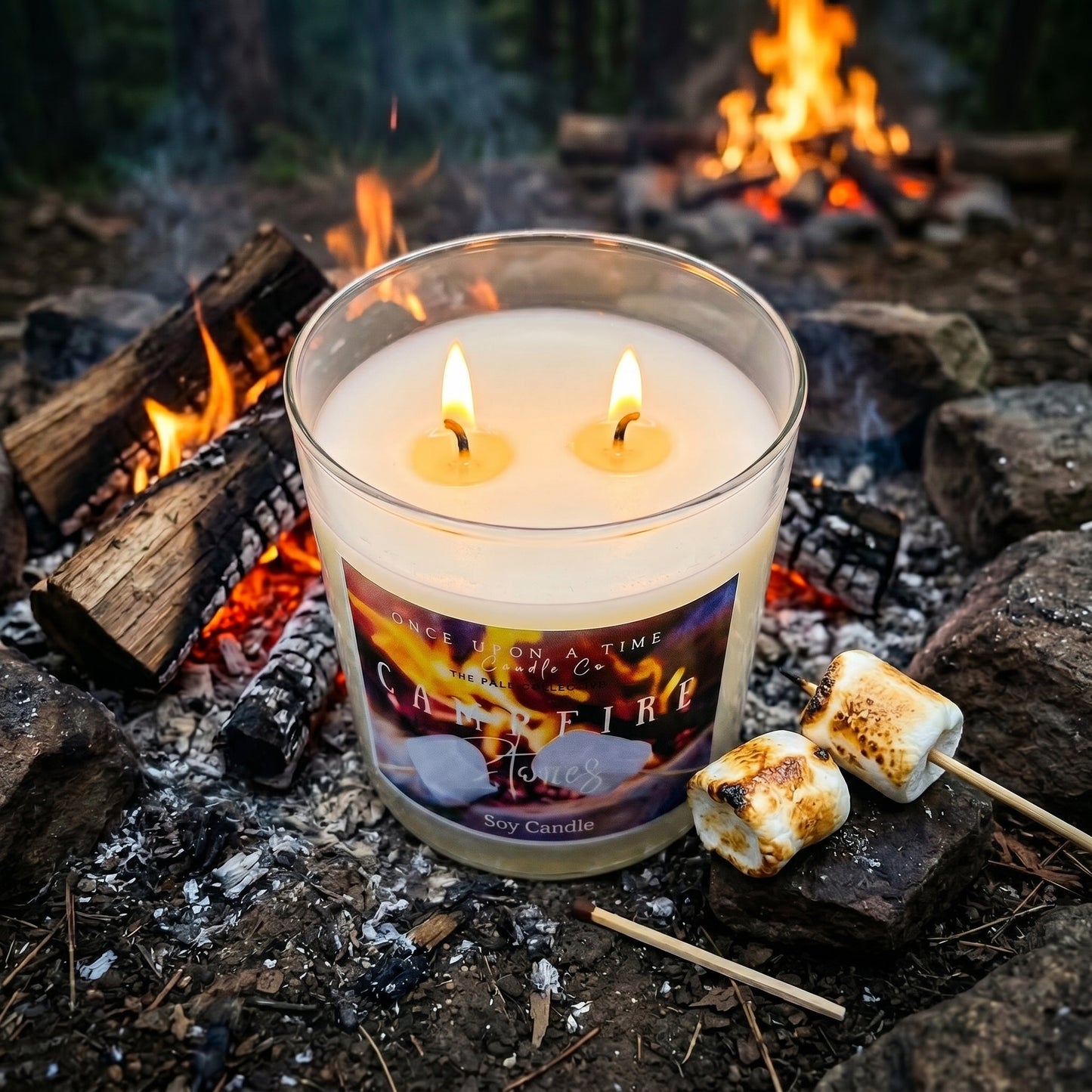 Campfire Stories Soy Wax Candle-Marshmallow, smoke and Embers scented