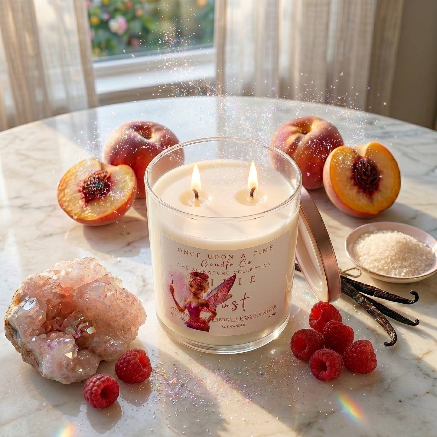 Pixie Dust Soy Wax Candle-Peach & Coconut
