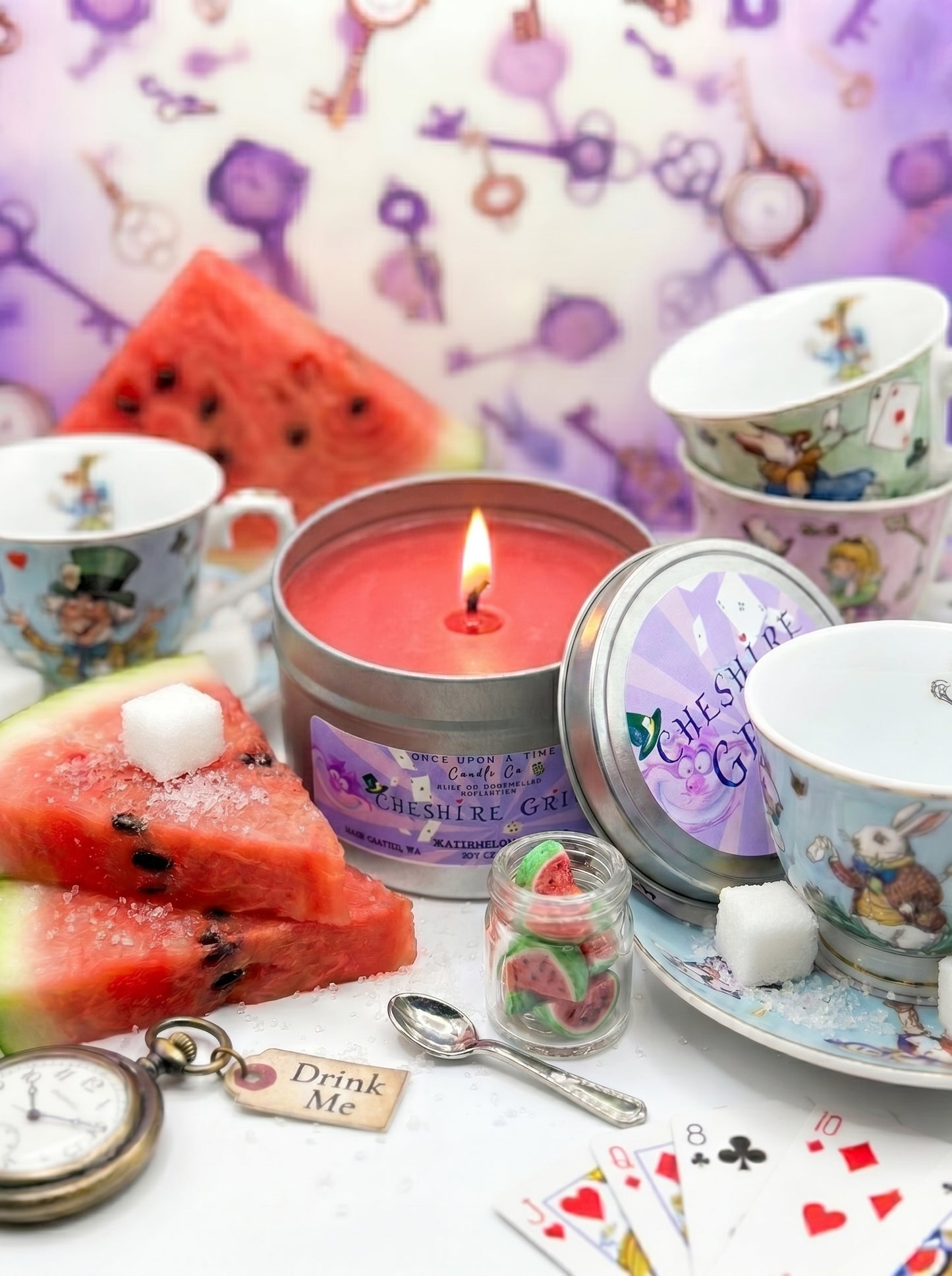 Cheshire Grin-Alice In Wonderland Soy Wax Candle