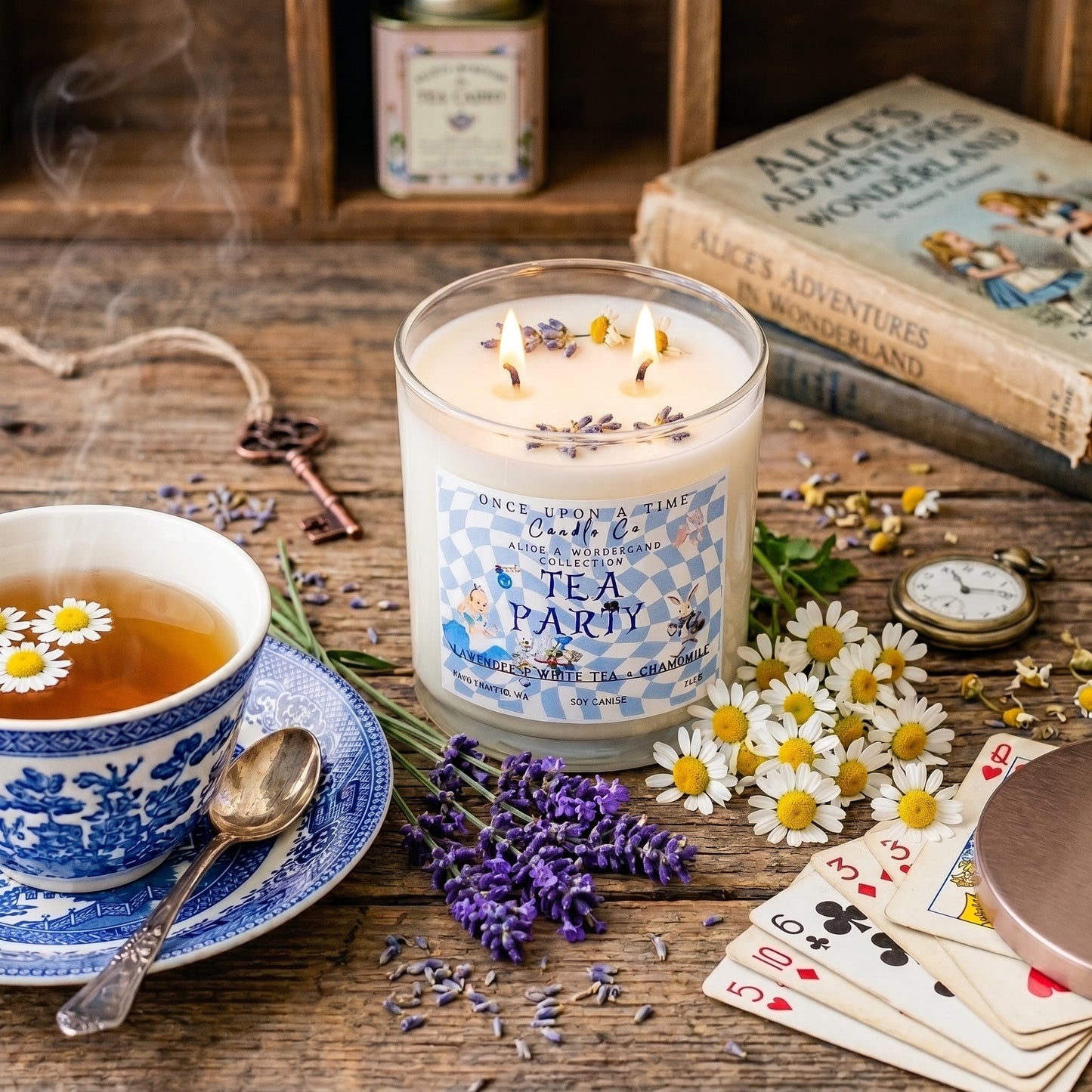 Tea Party Soy Wax Candle-Lavender & Chamomile