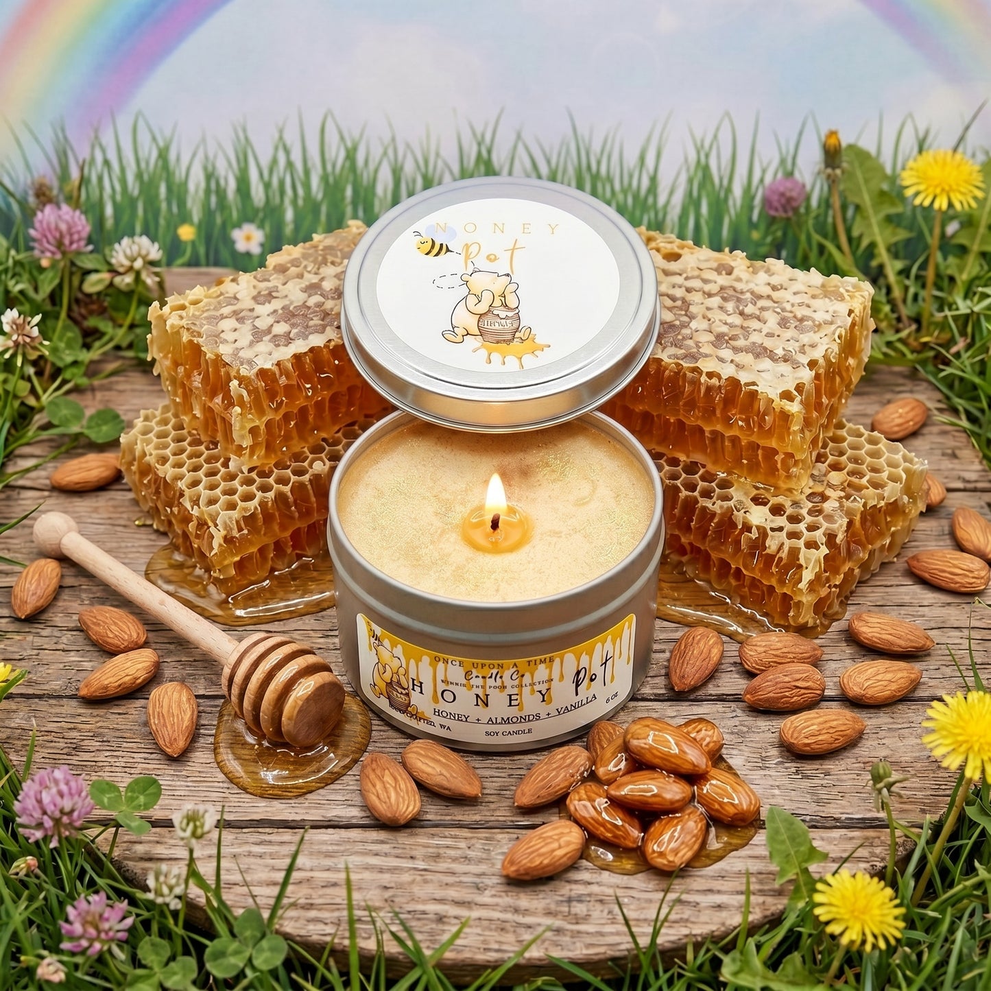 Honey Pot, Winnie-the-Pooh Soy Wax Candle-Warm Honey & Almonds