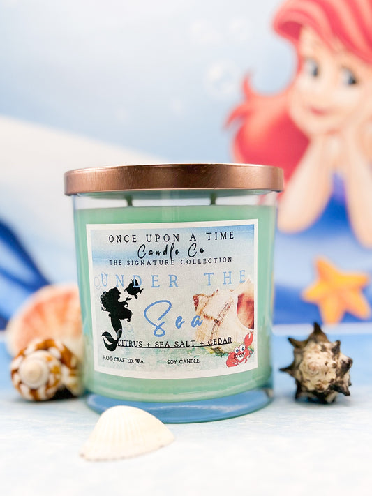 Under the Sea, Little Mermaid Soy Wax Candle-Citrus & Cedar