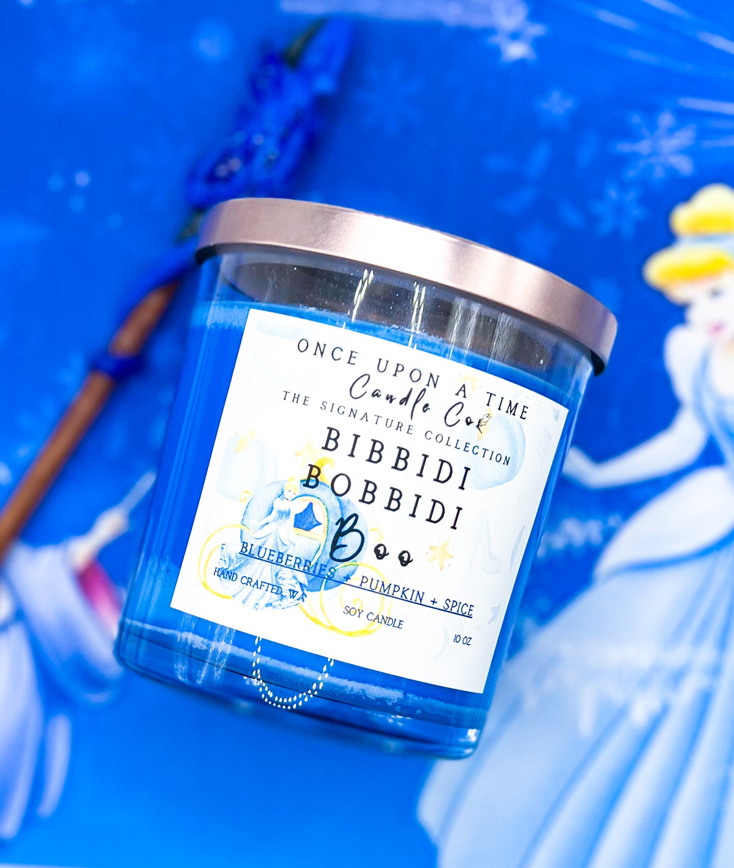 Bibbidi Bobbidi Boo, Cinderella Soy Wax Candle-Blueberry & Pumpkin-