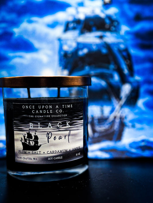 Black Pearl, Pirates of the Caribbean Soy Wax Candle-Plum & Cardamom