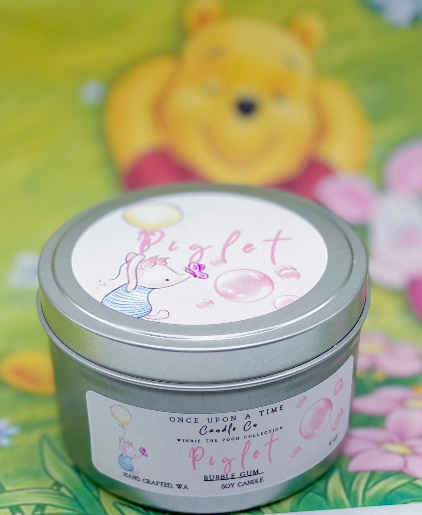 Piglet Soy Wax Candle--Bubble Gum