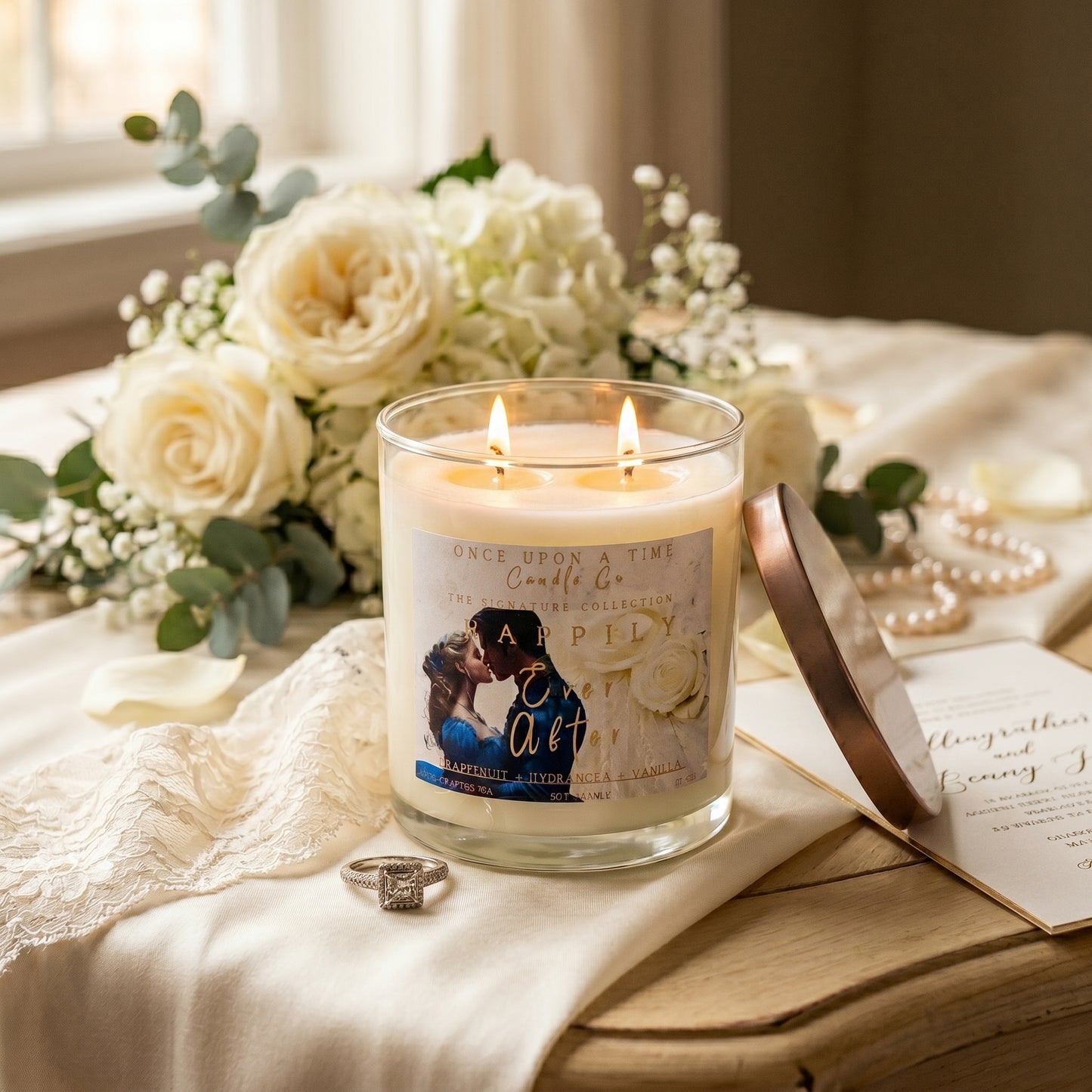 Happily Every After, Wedding & Anniversary Soy Wax Candle-Grapefruit & Vanilla