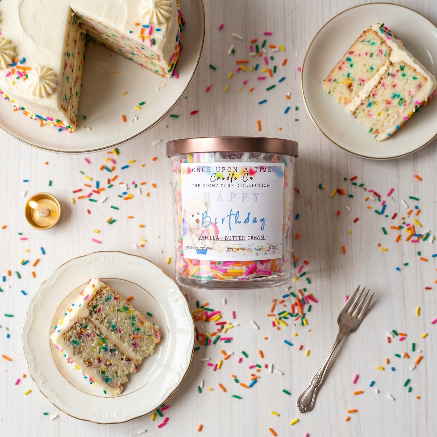 Birthday Cake, Happy Birthday Soy wax Candle. Birthday gift.