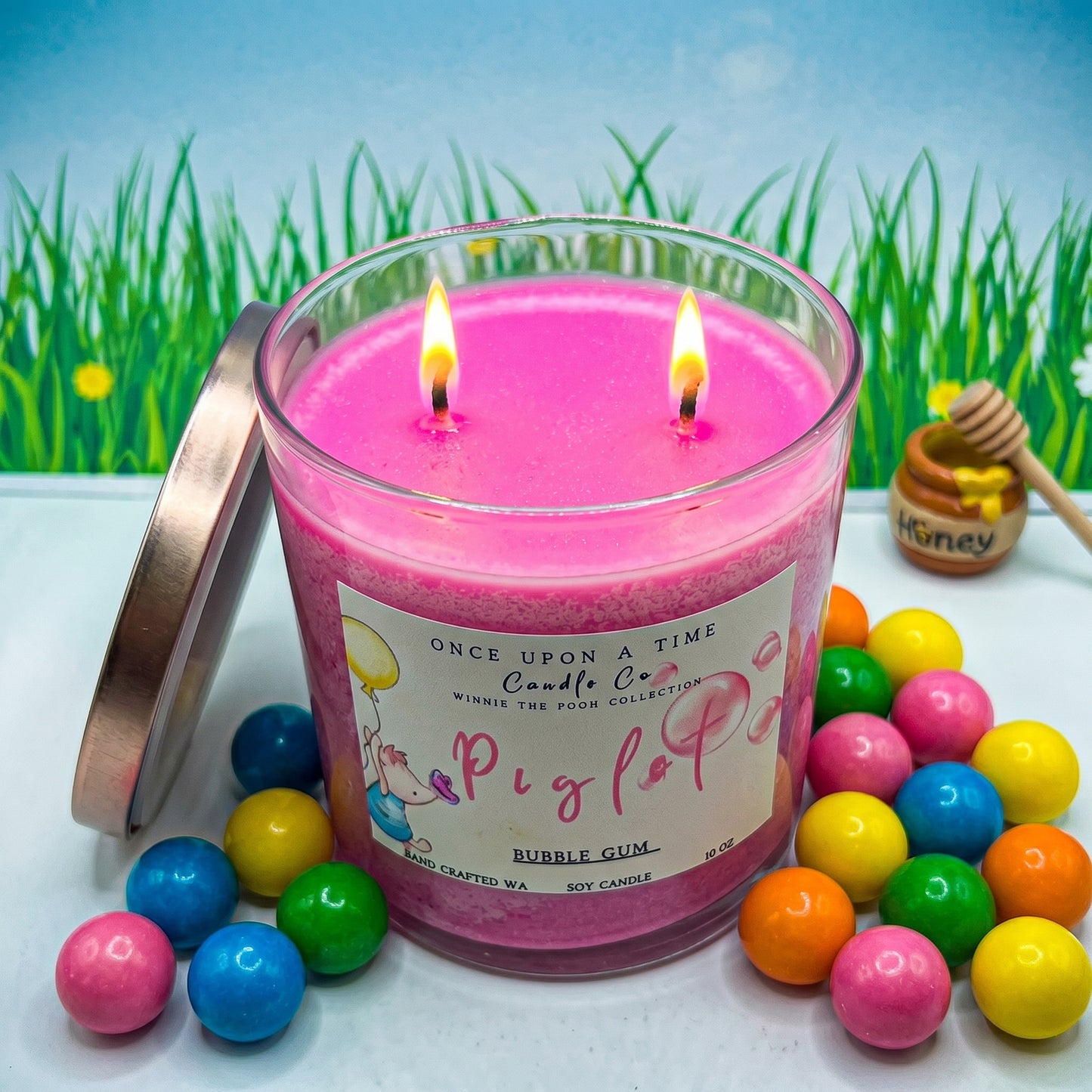 Piglet Soy Wax Candle--Bubble Gum