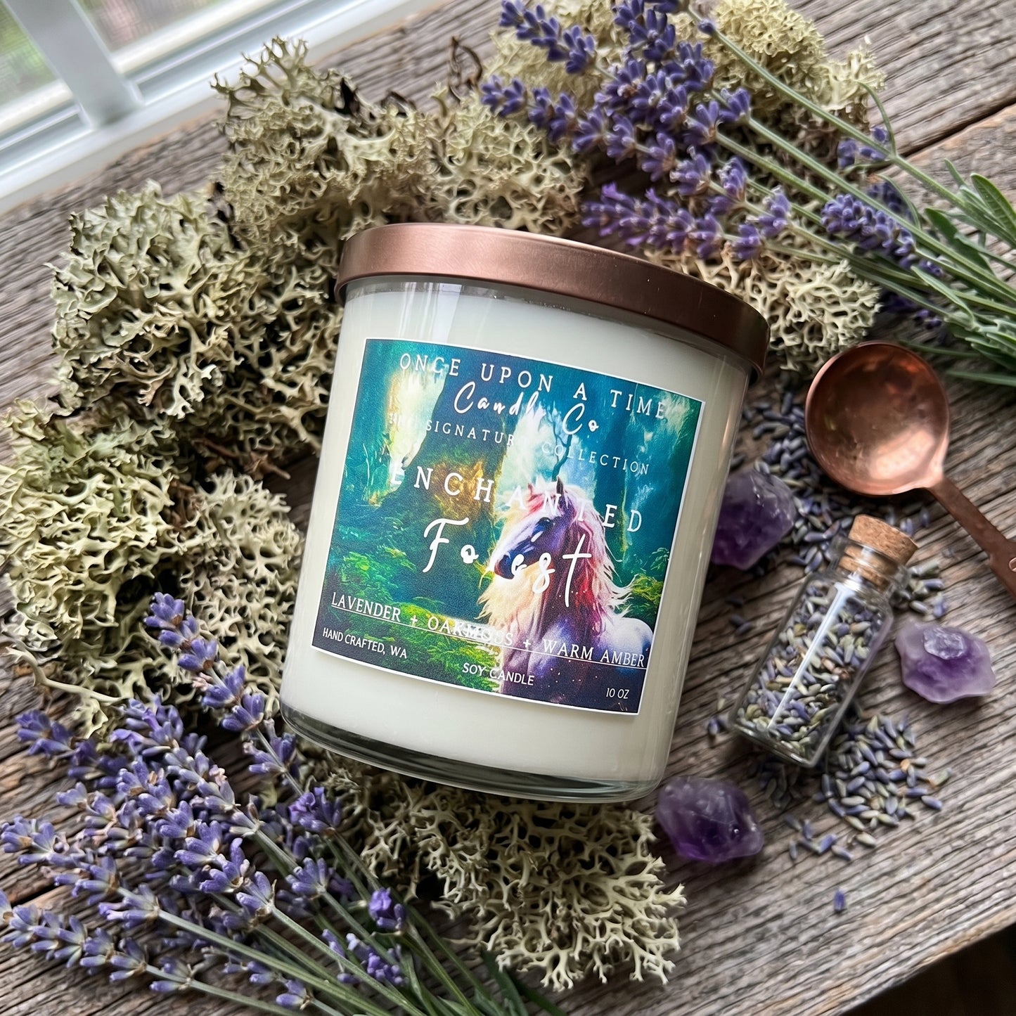 Enchanted Forest Soy Wax candle-Lavender & Oakmoss
