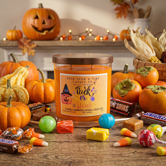 Trick or Treat Soy Wax Candle-Pumpkin, persimmon, and oranges